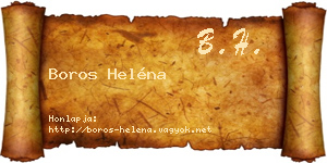 Boros Heléna névjegykártya